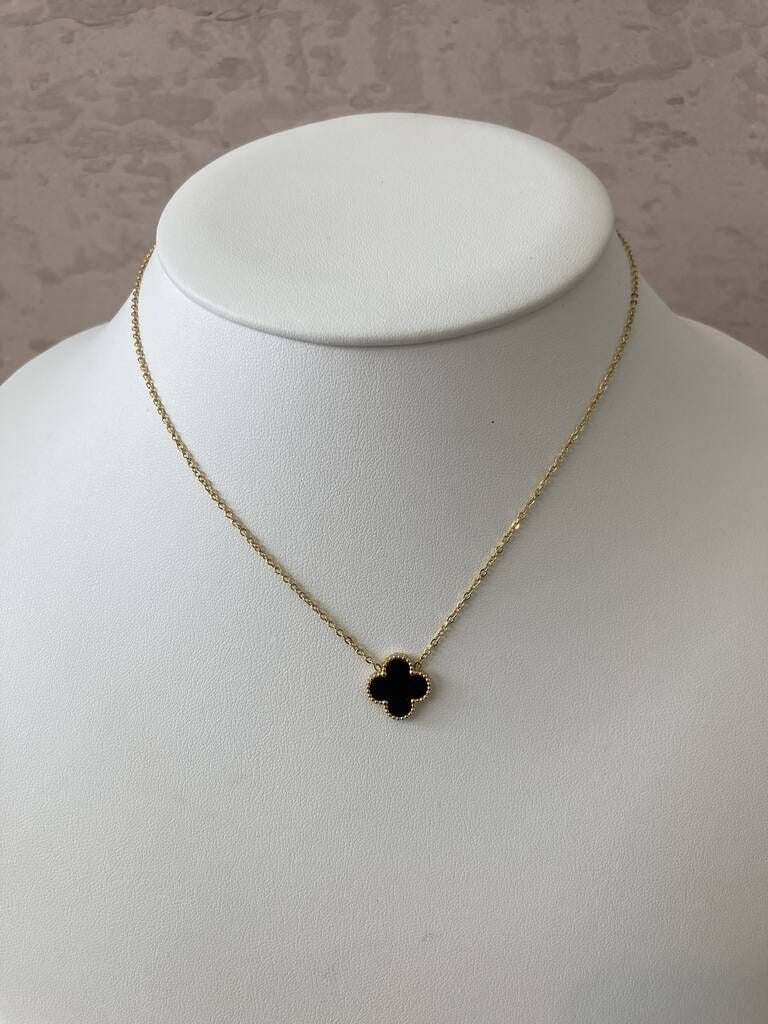 Black Single Clover Chain