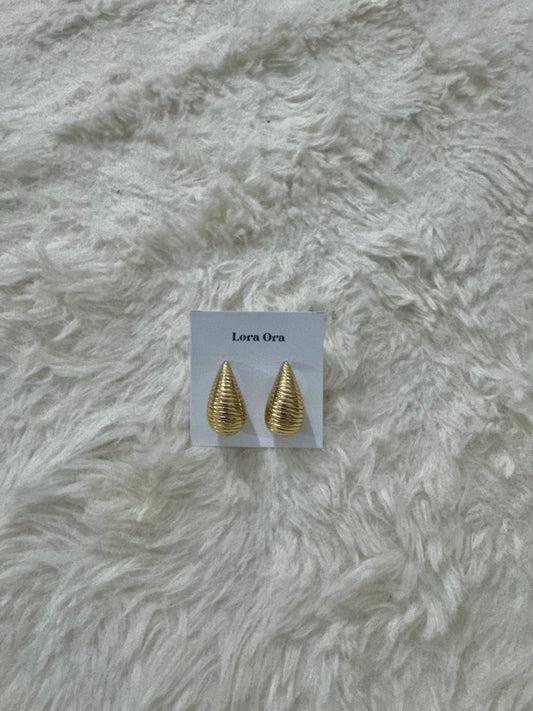 Tear Drop Textured Earring