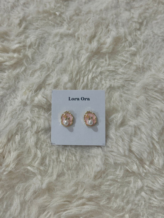 Rosy Pearl Earrings