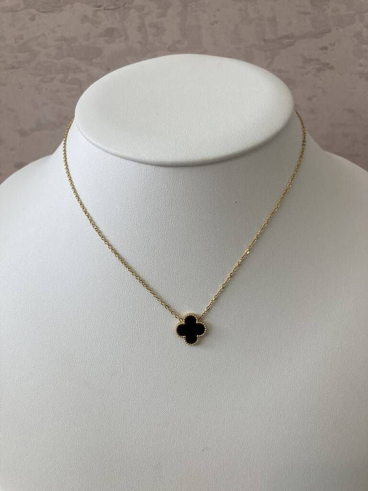 Black Single Clover Chain