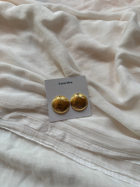 Circular striped stud Earrings